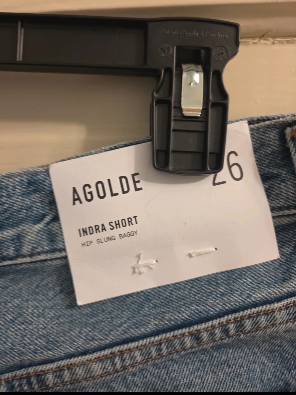 Agolde Indra Short Baggy Jeans - Light Blue Denim